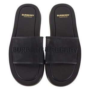 Burberry Mesh Logo Pool Slides US 8 EU 41 Mens Black $420